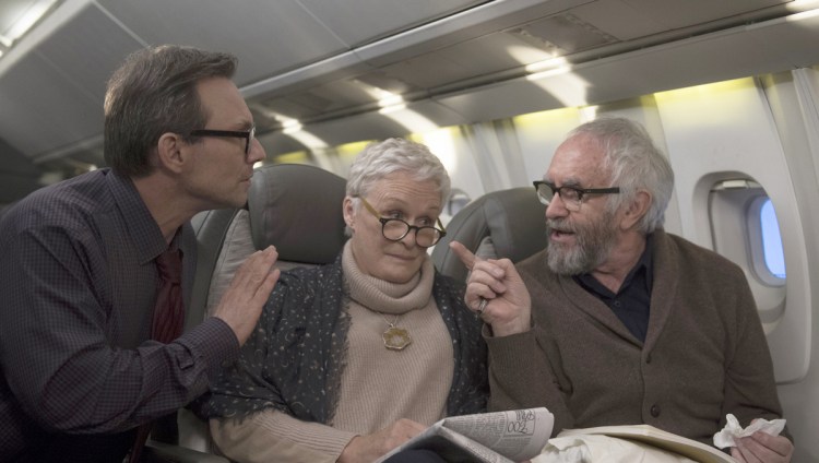 Christian Slater, left, Glenn Close and Jonathan Pryce in "The Wife."