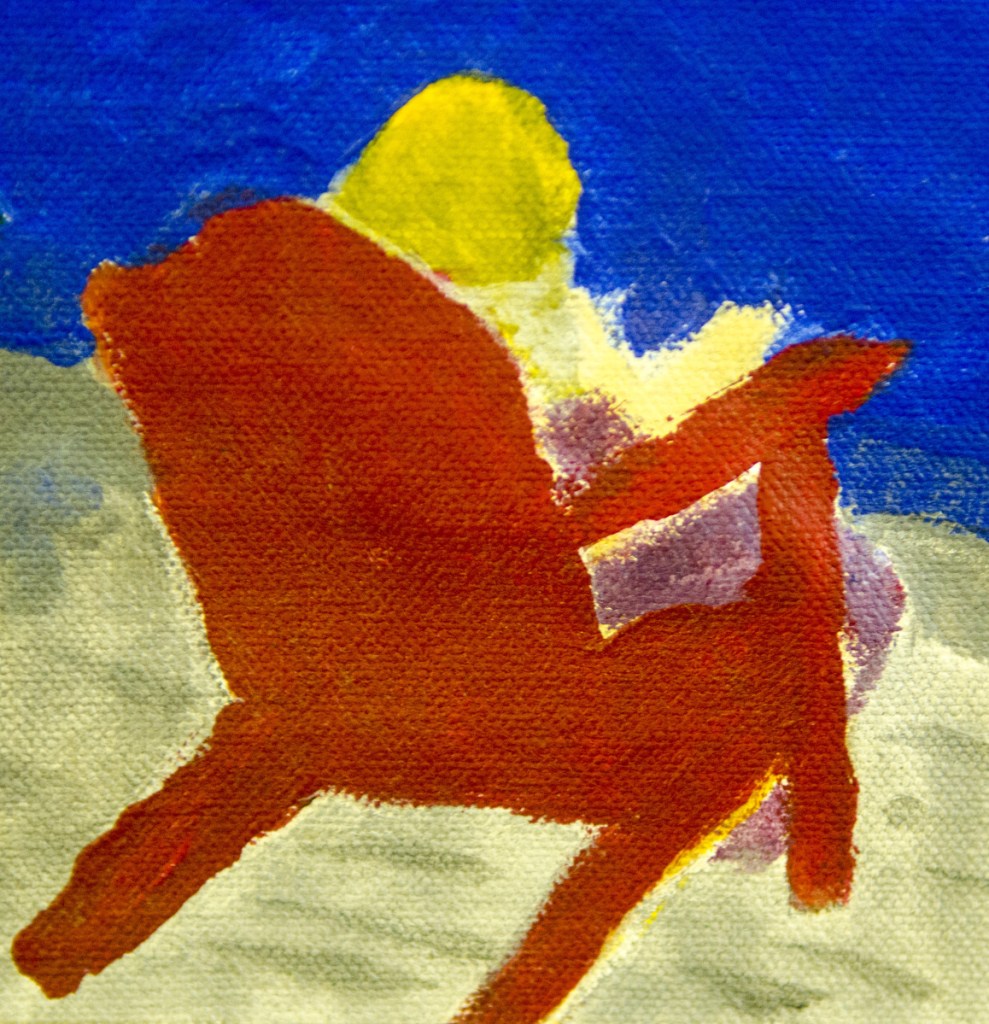 A detail image of the rainbow chair mural painted by Sam Webber and his daughter Emily Webber, seen Thursday at Cox Memorial Methodist in Hallowell.