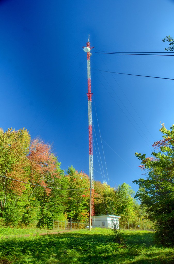 The 260-foot tower that the city of Gardiner recently acquired from the federal government is seen Friday on Libby Hill in Gardiner.