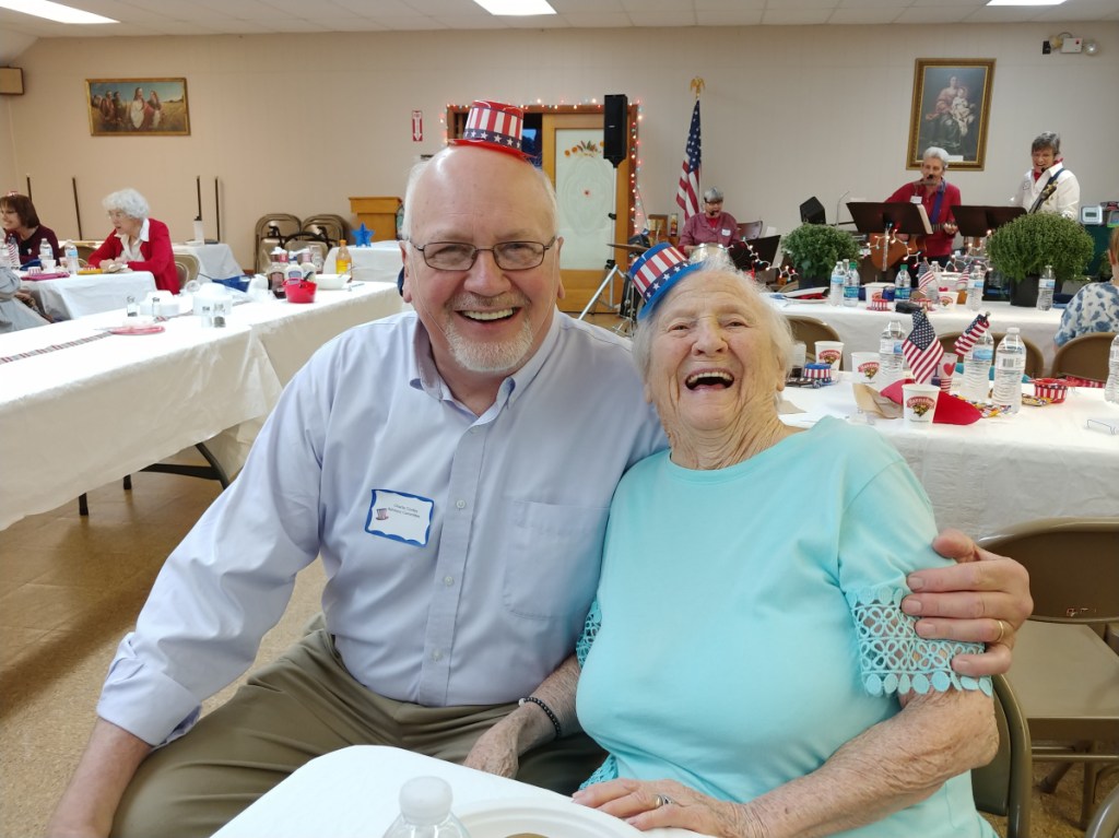 Charlie Conley, left, with Dorothy Belanger-Smith.