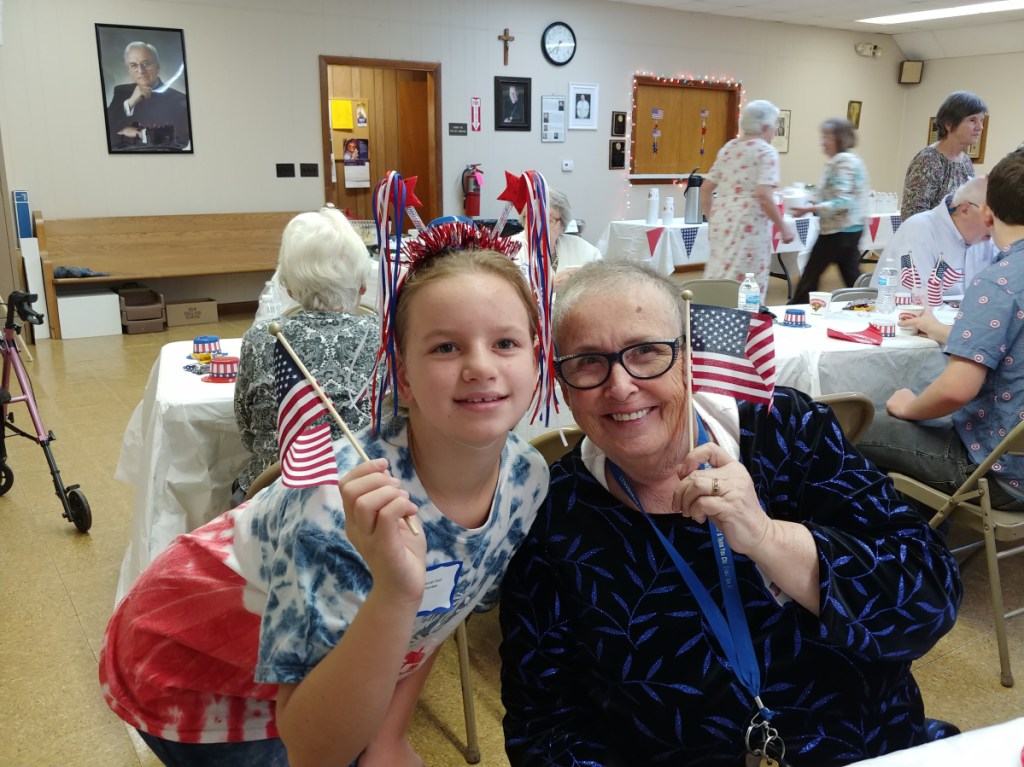 Hannah Kidd, left, with Sandra Allen.