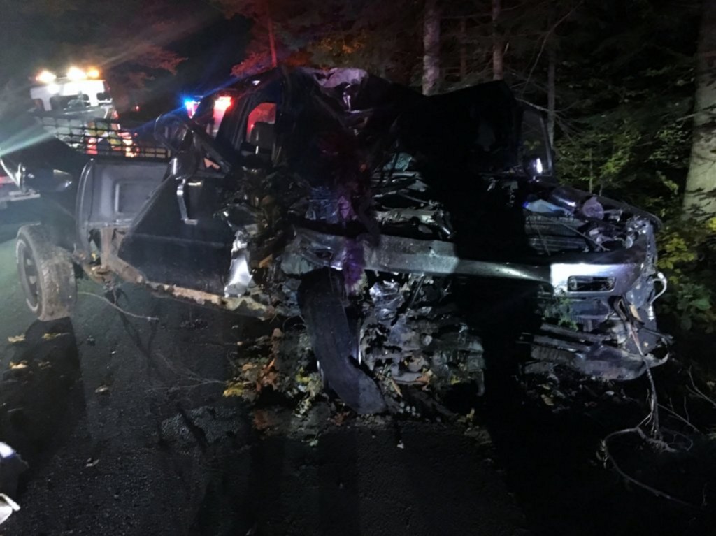 A man was seriously injured on Sunday night after the pickup truck he was driving on East Jay Road left the road and struck a tree in Jay, police Sgt. Russell Adams said Monday.