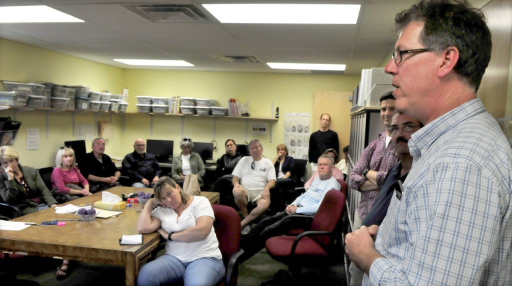 Kevin Mattson discusses his original plan for the Seton building on Chase Avenue calling for 55 apartments on Sept. 10, 2017. Mattson brought a revised plan to the Waterville Planning Board on Monday that raises the number of apartments to 68.