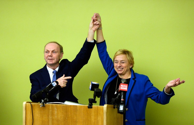 Independent candidate for governor Alan Caron ends his campaign Monday at the Portland Public Library, and endorses Democrat Janet Mills.