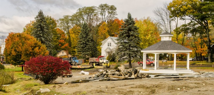 This photo taken Oct. 24 shows the new gazebo near the Route 27 and West Road intersection in Belgrade Lakes village.