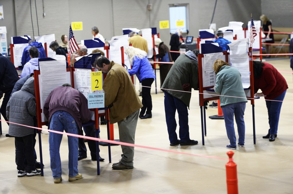 Saco residents fill out their ballots at the Saco Community Center on Tuesday. A new group of lawmakers in Augusta deserves a chance to show it can take on the tough issues.