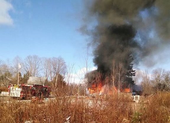 Fire destroyed a home Sunday on North Road in West Athens. There was no report of injuries. 