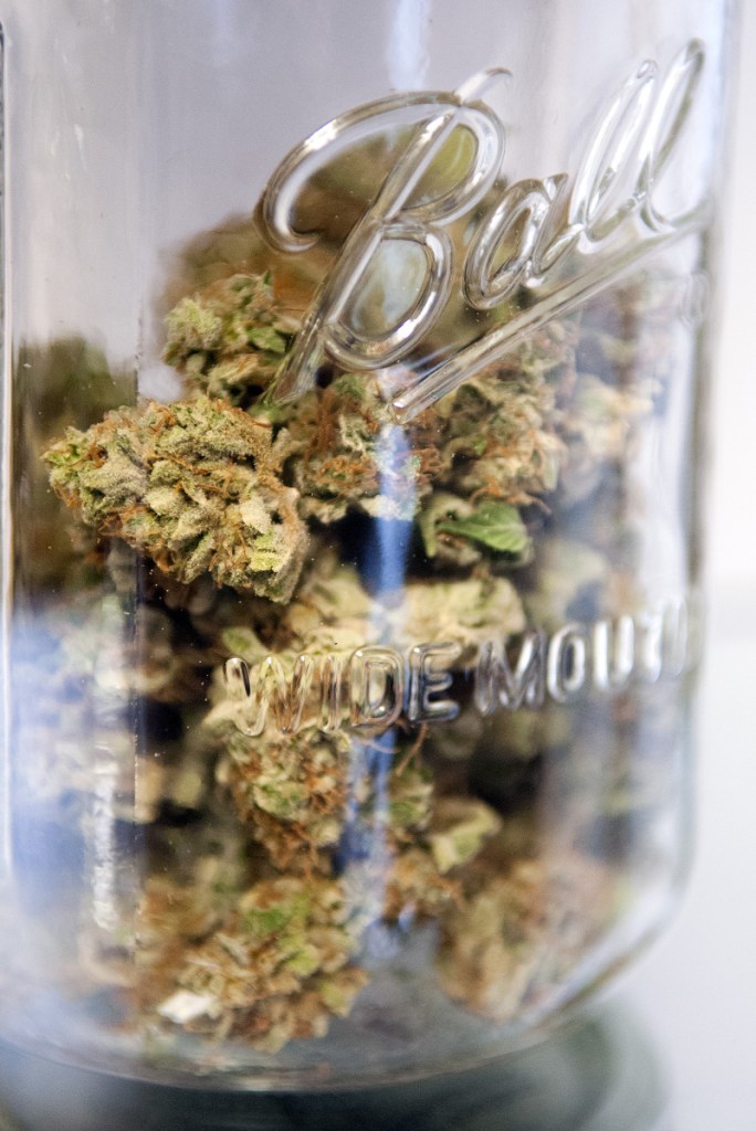 Derek Wilson grows medical marijuana and sells it at his business, The Cannabis Healing Center, in Hallowell. Up to two downtown adult-use retail marijuana businesses could be joining him as a result of the City Council's approval Tuesday of a marijuana ordinance.