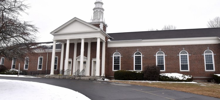 An exterior photograph of the First Congregational Church in Waterville on Monday. The Children's Discovery Museum is hoping to lease the church with the intention of purchasing it for the museum.