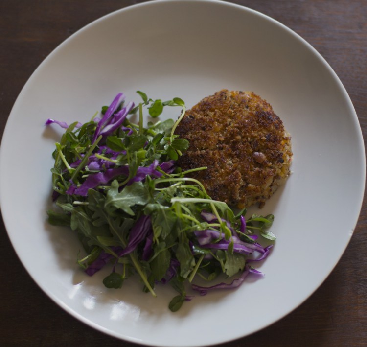 Quinoa, Red Lentil and Potato Cakes.