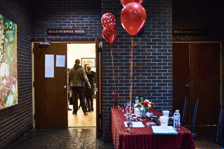 Job seekers arrive for a Shades of Commerce Career Fair in Brooklyn, N.Y.