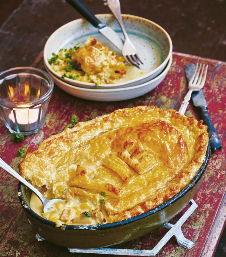 Leftover 'Turkey' and Leek Pie serves six.