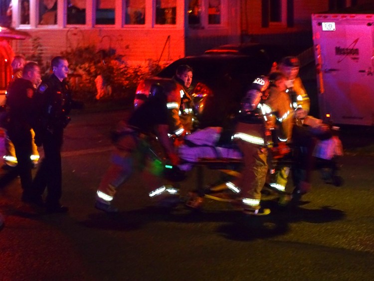 Rebecca Sloan was unconscious and badly burned when firefighters pulled her from a house fire that broke out Wednesday night at 13 Kincaid St. in South Portland. Her condition at Maine Medical Center has been upgraded from critical to serious.
