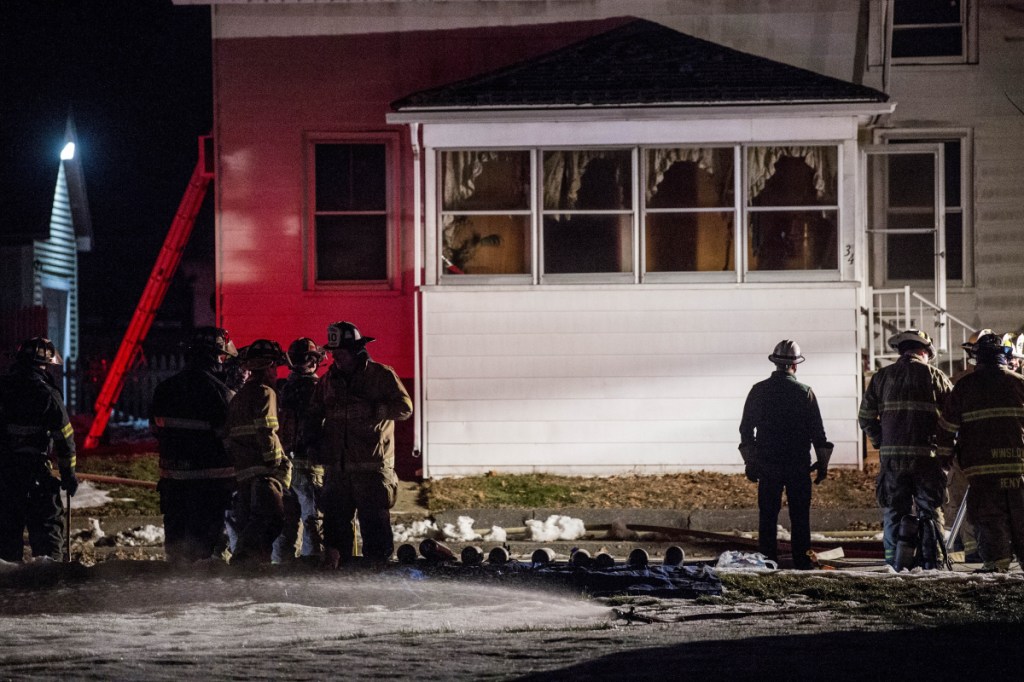 Firefighters from Waterville and Winslow fire departments responded to a duplex fire on Green Street in Waterville on Saturday. Investigators converged on the scene Monday to determine the cause of the fire.