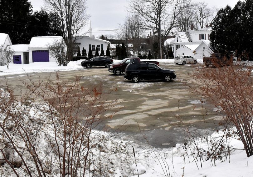 The town of Farmington will lease this parking lot off Anson Street in Farmington to help ease parking problems involving employees at the nearby Origin USA company.