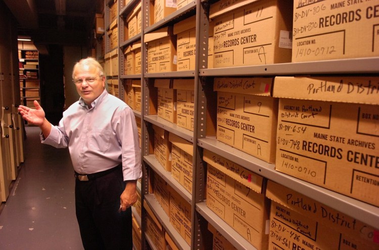 "Accessing anything that's on the backup tapes would be a fairly labyrinthine effort ... and could wind up being fruitless," says Maine State Archivist David Cheever. He is shown here in the archives in 2015.