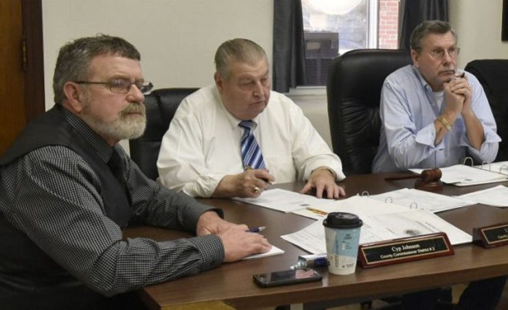 Somerset County Commissioners, from left, Cyp Johnson, Lloyd Trafton, Newell Graf Jr., Robert Sezak and Dean Cray.