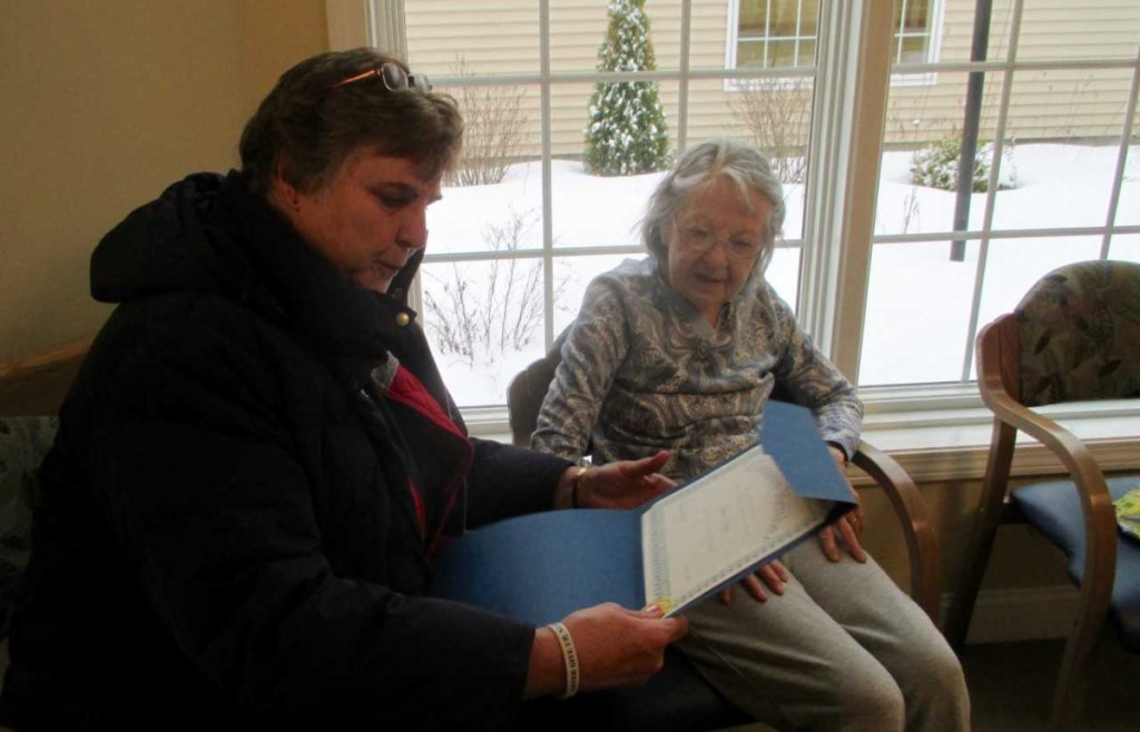 Debbie Smith, left, president of Franklin County Retired Educators, and Doris Tripp.