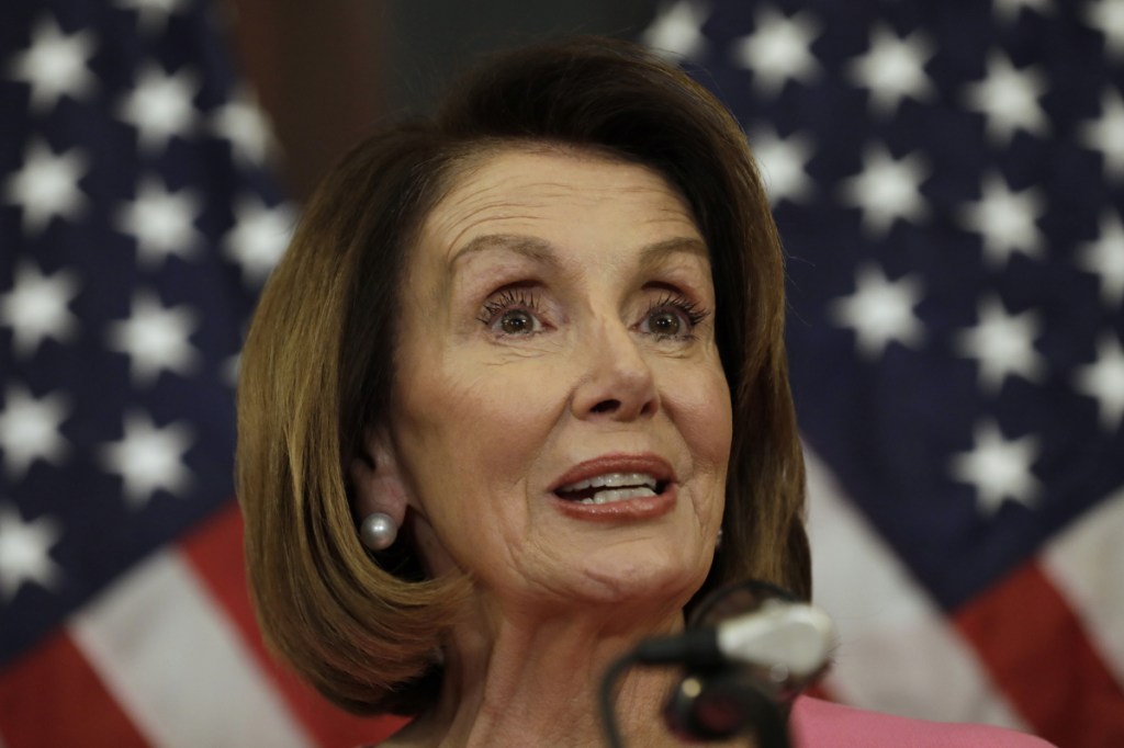 House Minority Leader Nancy Pelosi, D-Calif., speaks during a news conference on Capitol Hill in Washington, D.C., on Nov. 7.