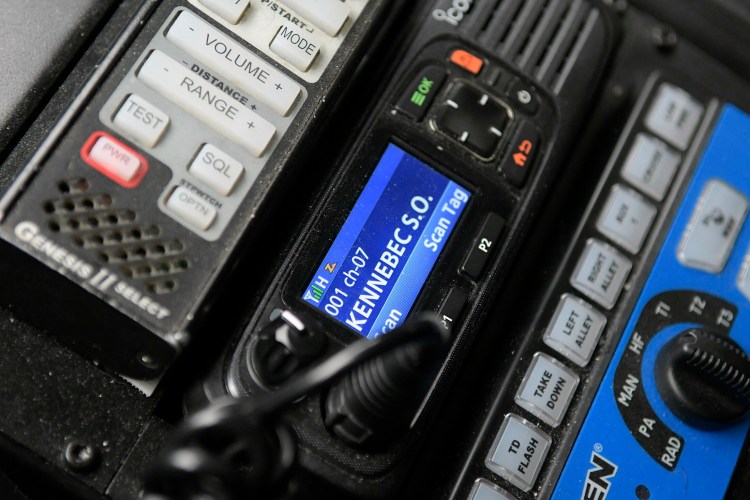 A frequency pops up Feb. 7 on a Gardiner Police Department cruiser radio.