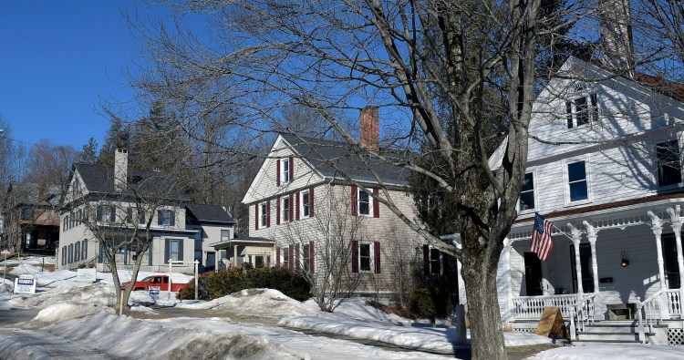 Blue Willow Counseling hopes to open a facility at 103 Winthrop St. in Augusta, seen second from right on Feb. 10.