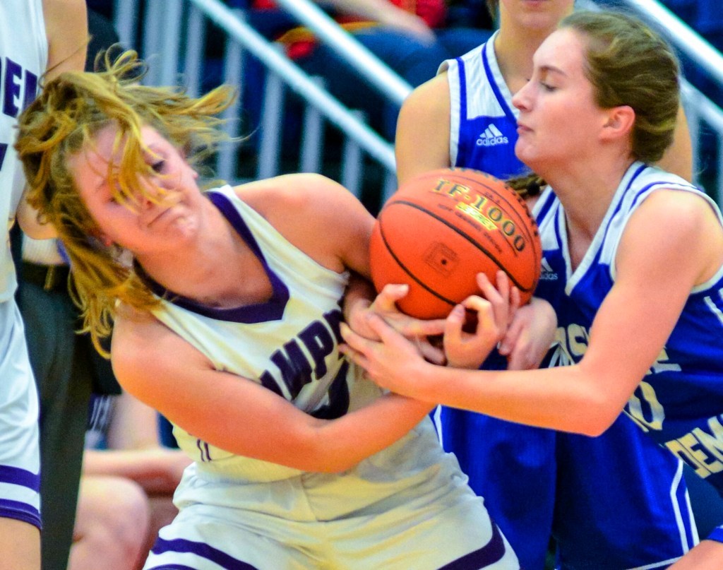 AUGUSTA, ME - FEBRUARY 15: during a Class A North quarterfinal game on Friday February 15, 2019 at Augusta Civic Center. (Staff photo by Joe Phelan/Staff Photographer)