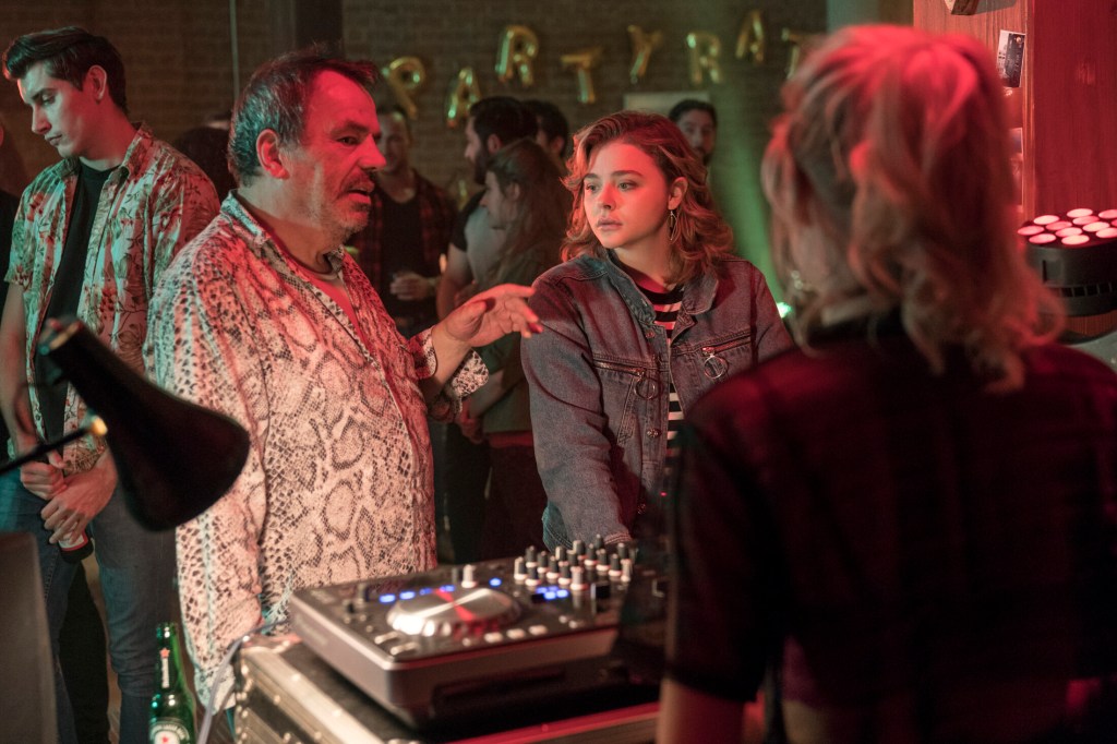 Director Neil Jordan, left, and actor Chloë Grace Moretz on the set of "Greta," a Focus Features release.