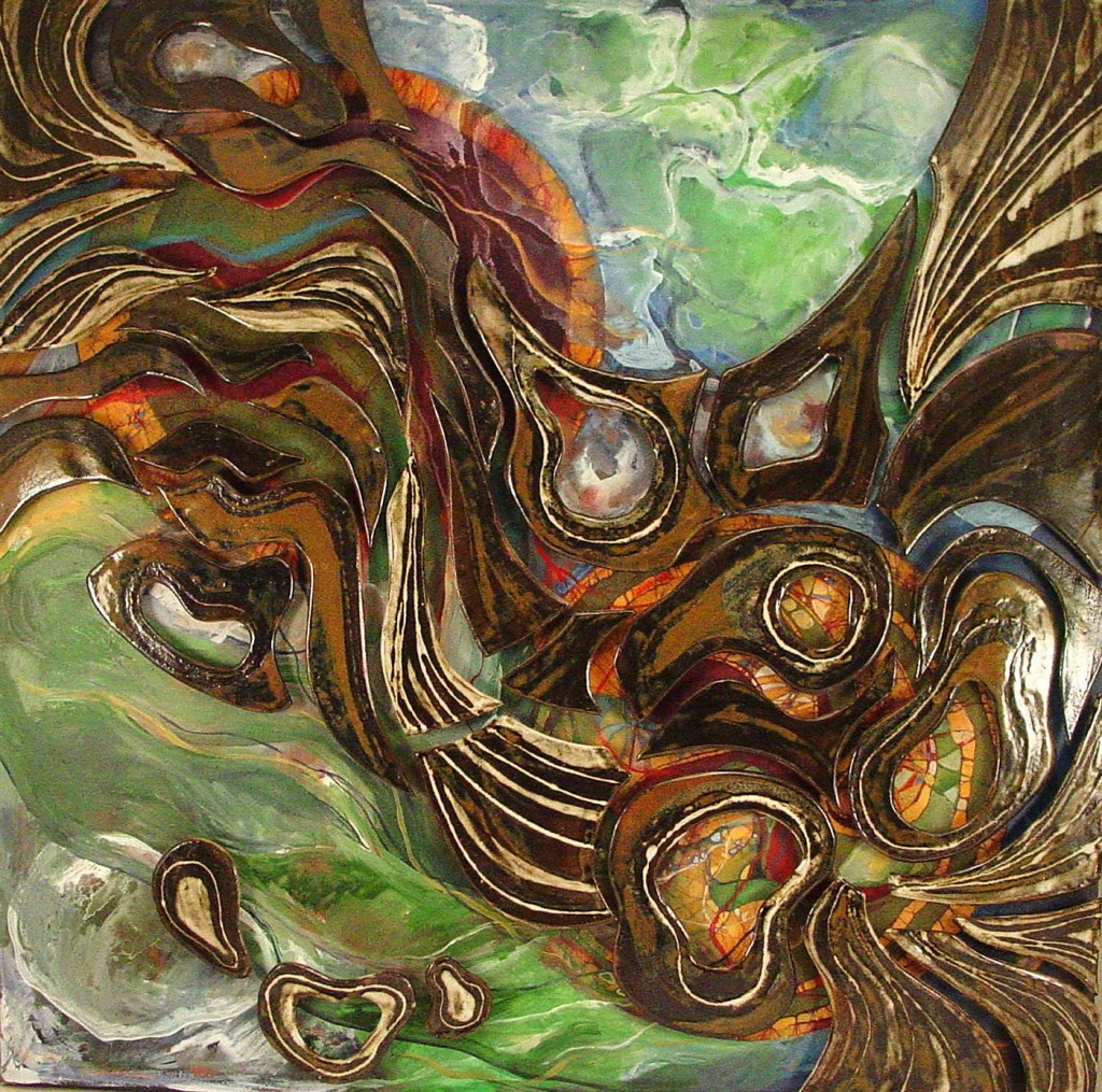 Abstract Mixed Media by Barb Loken.
