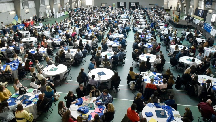 Jobs for Maine Graduates students numbering about 650 from 65 schools from around the state took part in a Career Development Conference on Tuesday at Thomas College in Waterville.