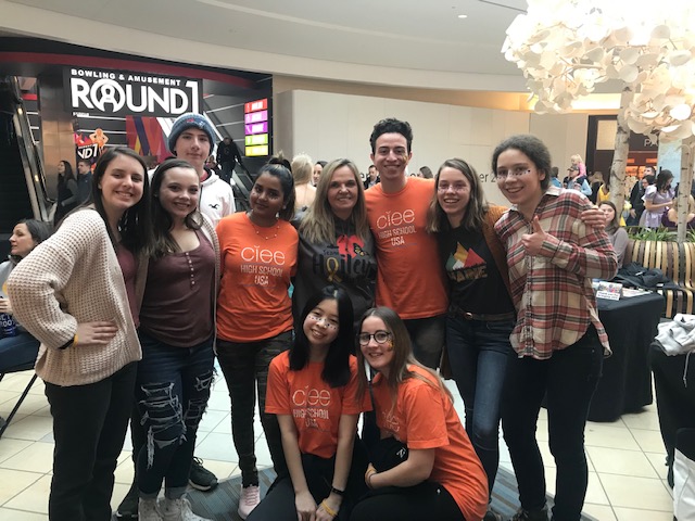 Front, from left, are Atima Kunajutikul from Thailand and Aurora Tedesco from Italy. Standing from left are Alivia Rac, Clara Jewell and Bryce Jewell, all of Skowhegan; Amisha Choudhary from India,  Tabaitha Steward, of Bethel, CO founder/CEO Team Hailey Hugs; Claudio Vinicius from Brazil, Eléonore Gras from France and Dominika Augustyniak from Poland.