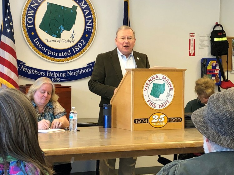 Moderator Steve Hayes kicks off Vienna's annual Town Meeting on Saturday.