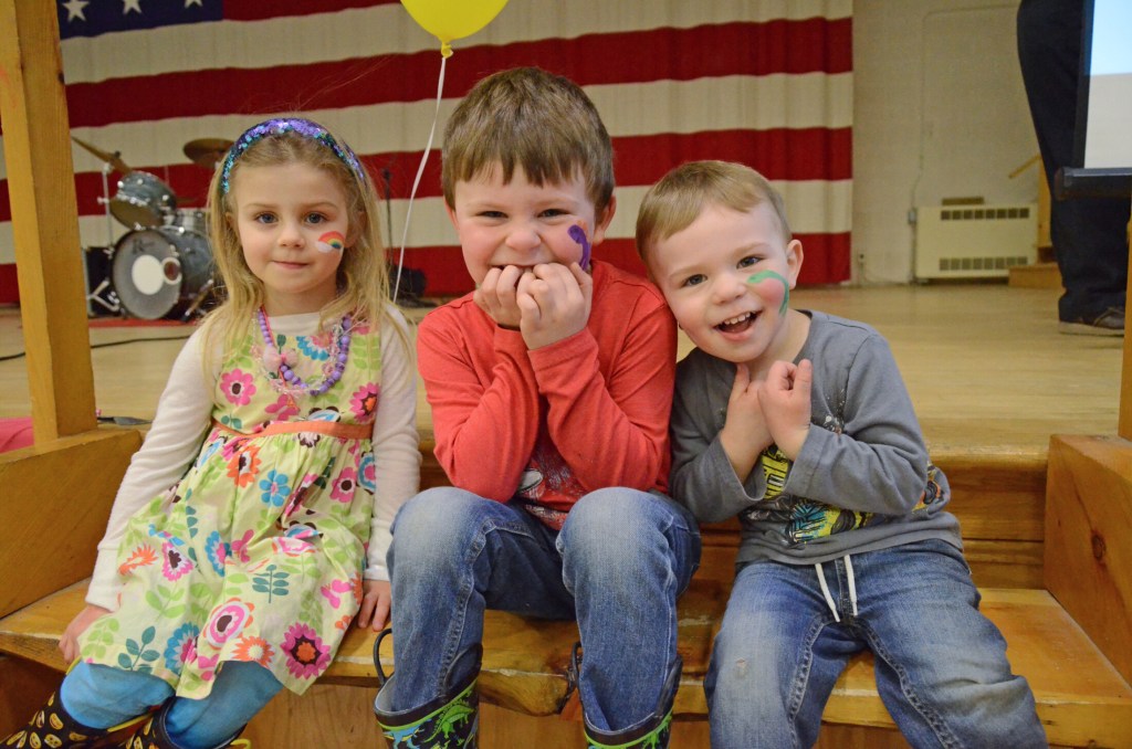 Aria Gaudet, left, with Brice Pushard, Luke Pushard have fun during the annual Chili Chowder Challenge March 23 at the Augusta Armory.