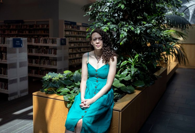 Maya Williams, Portland's poet laureate, at the Portland Public Library last year.