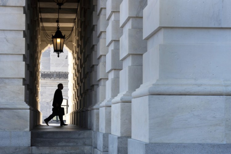 Supreme Court Chief Justice John Roberts arrives at the Capitol to preside over the Impeachment Trial of President Donald Trump, in Washington in January 2020. 