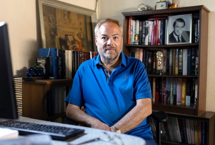 Rock Hudson biographer Mark Griffin, in his Lewiston home. His research was key to a new HBO documentary on Hudson, streaming now. 