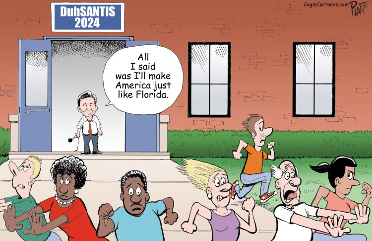 DuhSantis and Florida, Governor Ron DeSantis, Campaign 2024, Iowa, GOP, Presidential Primary, RNC, Republican Party, MAGA, anti-woke, anti-gay, anti-education, anti-diversity, voters, Ex-President Donald J. Trump, Republican Nomination